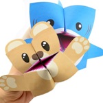 Игрушки-кусаки оригами: акула и медведь