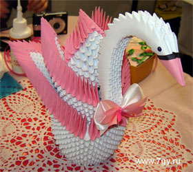 Модульное оригами лебедь двойной - мастер класс