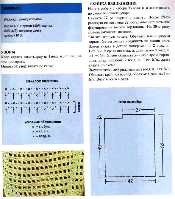 пончо связать крючком