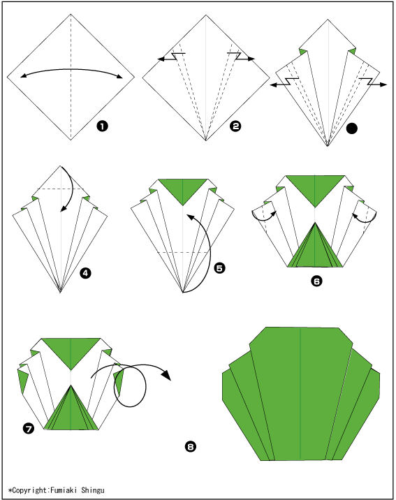 Оригами из бумаги капуста | Схема и 