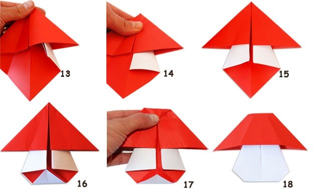 Оригами: мухоморы 