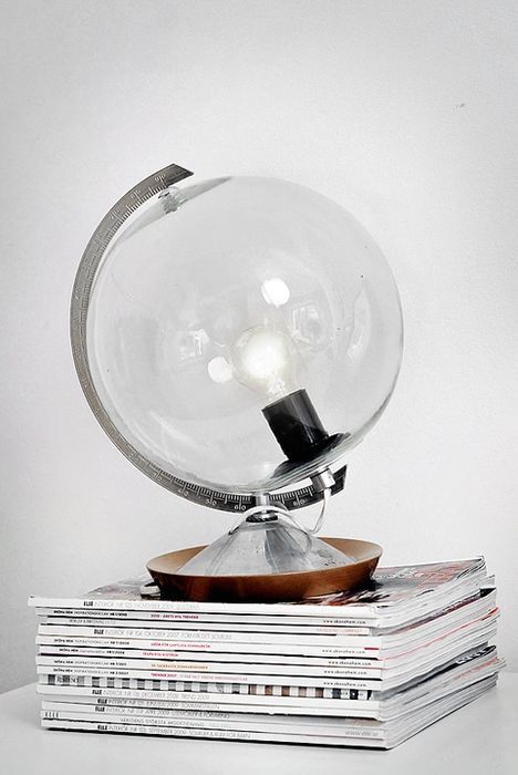 оригинальный стеклянный светильник как глобус