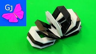 Движущиеся оригами из бумаги Пружинка