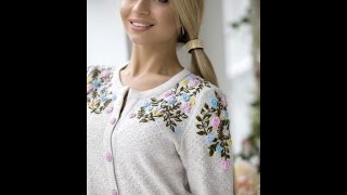 Вышивка по трикотажу. Embroidery in knitwear.