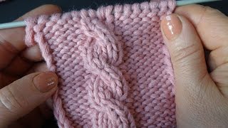 Вязание косы на спицах Узор 6 Knitting pattern