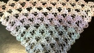 Красивый узор для шали,бактуса крюком/crochet shawl pattern