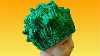 Шапка Элиза. Модная шапка спицами. Вязание модной шапки. (knitting cap)