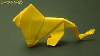 Оригами лев из бумаги