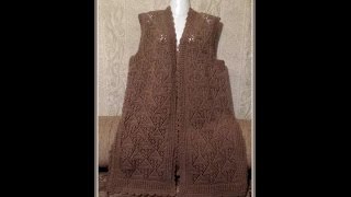 Ажурная безрукавка спицами. Часть 1 Спинка . Openwork vest knitting