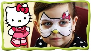 Аквагрим Hello kitty рисунок на лице face painting хелло Китти, развлекательном центре Tbilikids