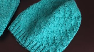 Простая шапка бини спицами. Simple hat knitting.