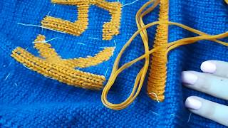 Вышивка по вязаному полотну | Вышивка по петлям | Marina Rukodelie