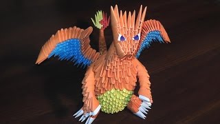 Модульное оригами покемон Чаризард (дракон) мастер класс