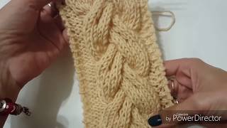 Сложная Коса 18 петель. объемная коса спицами. How to knit an unusual cable.