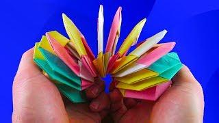 Движущиеся ОРИГАМИ Пружинка. Как сделать радугу пружинку из бумаги без клея! Origami
