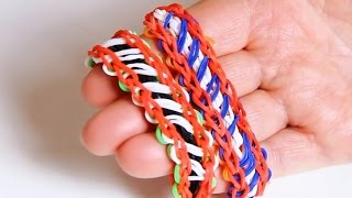 Как сделать браслет косая лестница на станке( Rainbow Loom Bracelet )