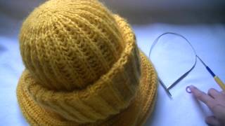 Вязание шапки английской резинкой.Knitting hats British gum
