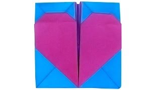 Коробочка оригами с сердечком