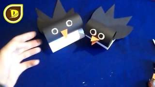 Как сделать птицу из бумаги How to Make a simple paper bird sparrow