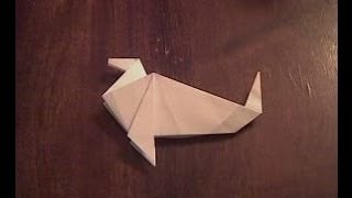 Морской котик из бумаги оригами тюлень Fur seal paper origami