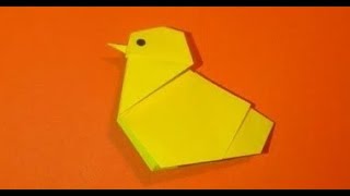 Как сделать цыплёнка из бумаги. Оригами цыплёнок