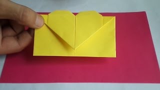 оригами конверт с сердечком, как сделать оригами конверт // origami envelope
