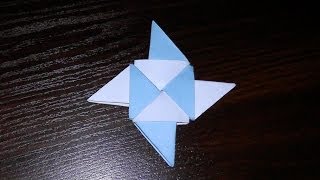 Модульное оригами звезда Ниндзя (звездочка, сюрикен из бумаги) мастер класс для начинающих