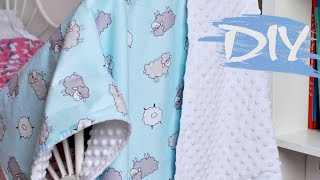 DIY КАК СШИТЬ ДЕТСКИЙ ПЛЕД ИЗ ПЛЮША МИНКИ ✂️ КАК ШИТЬ ПЛЮШ MINKY \ children