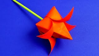 Как сделать тюльпан из бумаги своими руками | ОРИГАМИ ТЮЛЬПАН | Цветы из бумаги