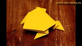 Прыгающая лягушка оригами (Jumping frog origami)