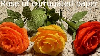 Rose of corrugated paper РОЗА из ГОФРИРОВАННОЙ бумаги Мастер класс