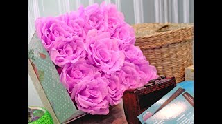 Коробочка с розами из крепированной бумаги (Box with roses from crepe paper)