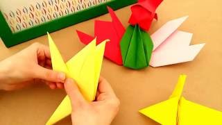 Оригами - Журавль из бумаги
