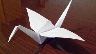 Как сделать оригами журавля, origami crane