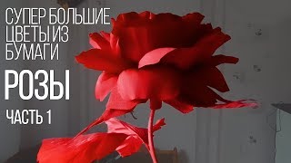 СУПЕР большие цветы из бумаги. Розы (часть I)