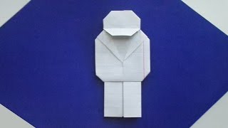 оригами человечек из школьной тетради, Origami man from school notebook