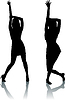 Силуэты танцующих женщин | Иллюстрация