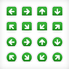 Зеленый квадрат иконки стрелки | Векторный клипарт