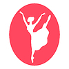 Эмблема студии танца балета с балериной | Векторный клипарт