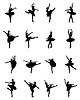 Черные силуэты балерин | Векторный клипарт