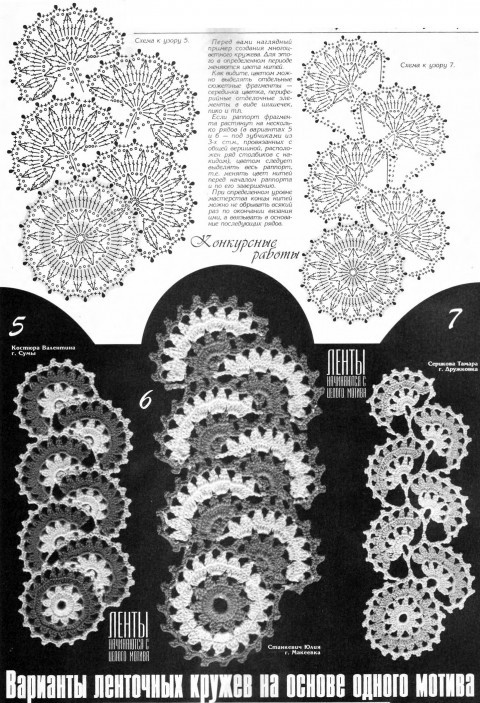 ленточное кружево вязание крючком