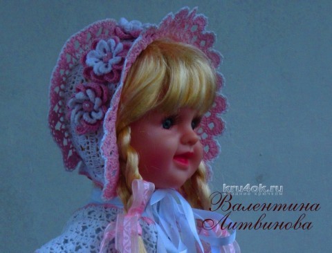 Капор для девочки - работа Валентины Литвиновой вязание и схемы вязания