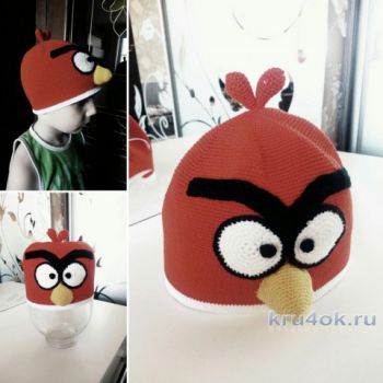 Шапочка Angry Birds крючком. Работа Татьяны Разумовской