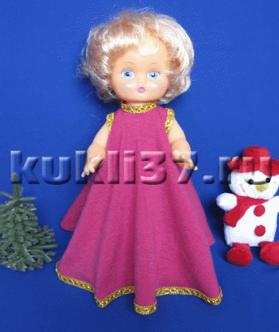 нарядное платье для куклы из круга