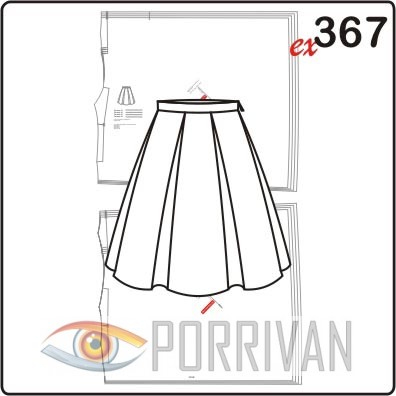 Выкройка юбки с бантовыми складками