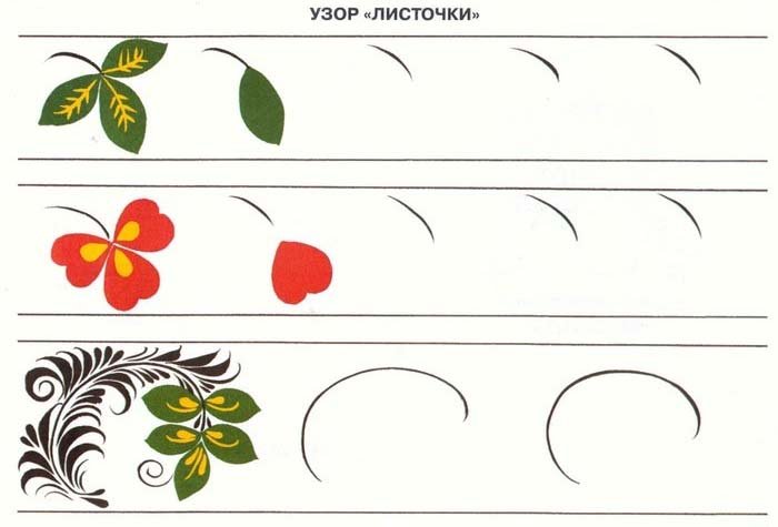 Рисуем орнаменты и узоры - листочек