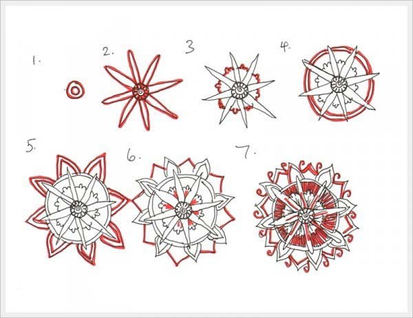 Рисуем орнамент цветок 3