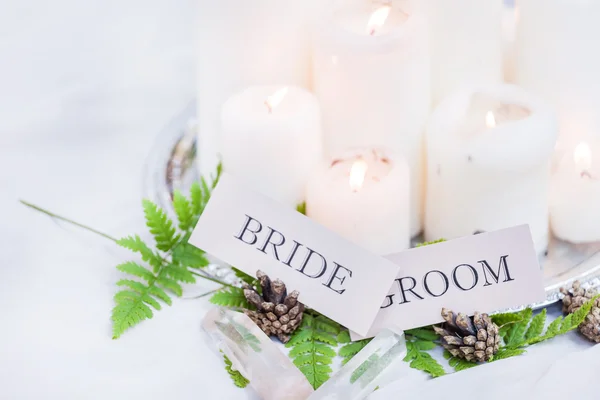 Свадебные свечи декор — стоковое фото