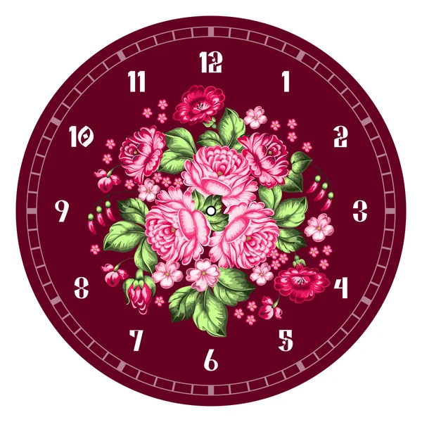 Русский жостовской циферблата часов — стоковый вектор