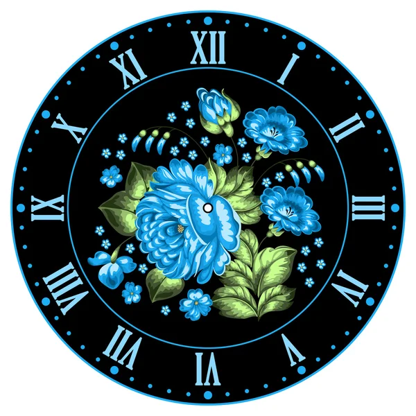 Русский жостовской циферблата часов — стоковый вектор